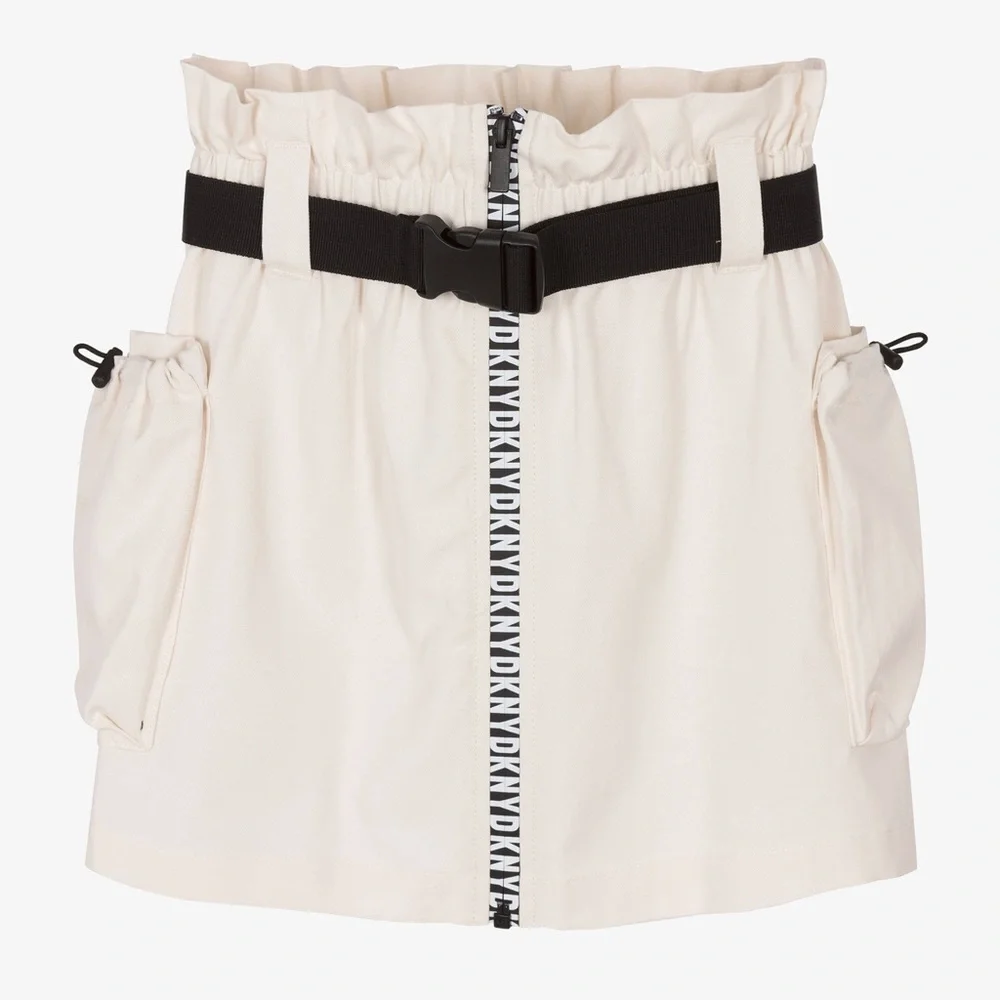 DKNY Cream Skirt with Black Accents